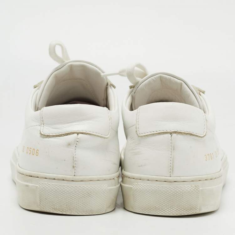 مملوكة مسبقًا Common Projects White Leather Achilles Low Top Sneakers Size 38