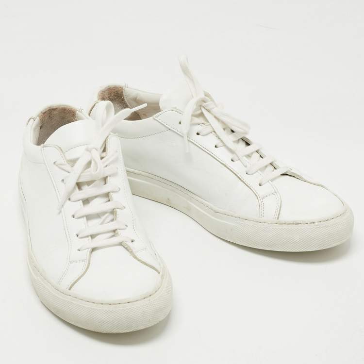 مملوكة مسبقًا Common Projects White Leather Achilles Low Top Sneakers Size 38