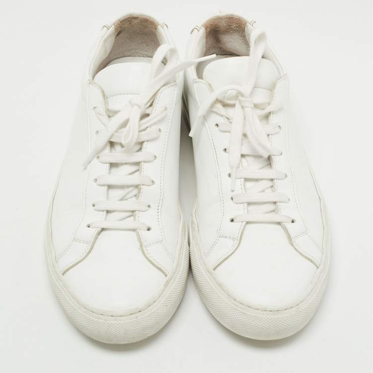 مملوكة مسبقًا Common Projects White Leather Achilles Low Top Sneakers Size 38