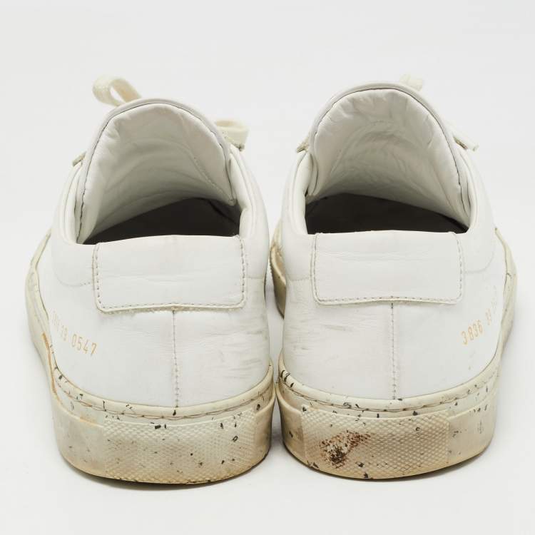 Pre Owned Common Projects White Leather Achilles Sneakers Size 39