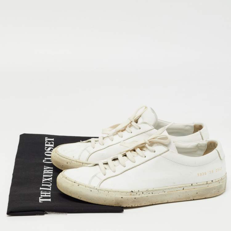Pre Owned Common Projects White Leather Achilles Sneakers Size 39