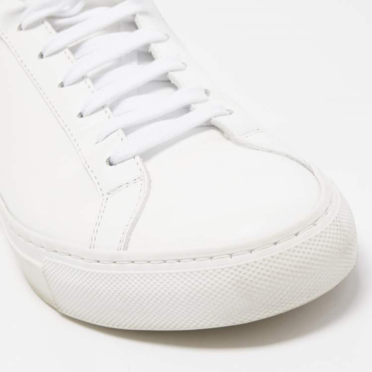 Pre Owned Common Projects White Leather Achilles Low Top Sneakers Size 37