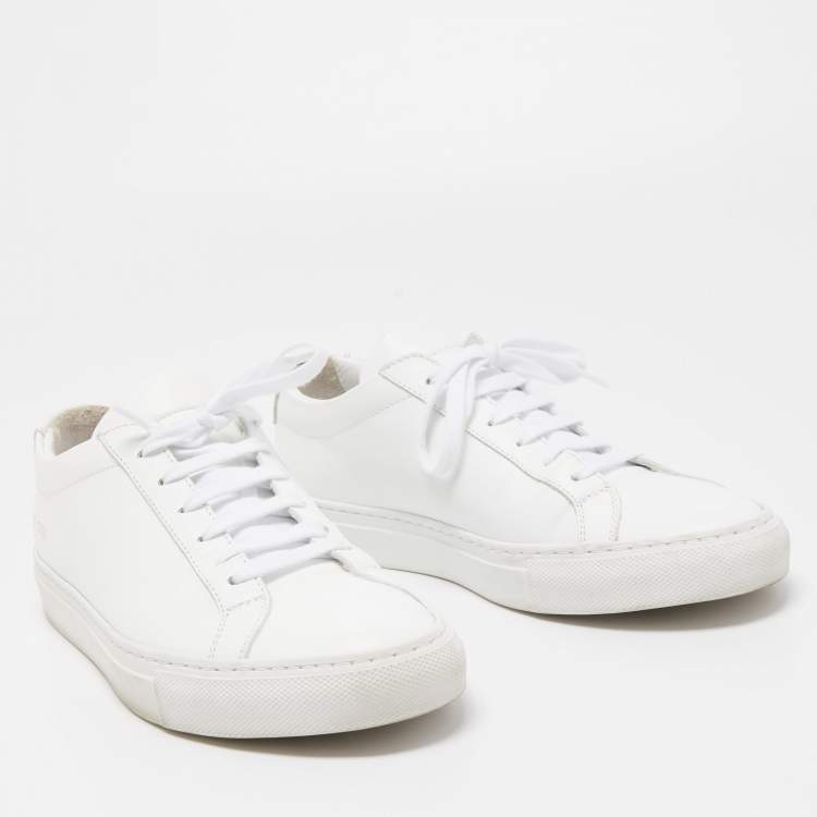 Pre Owned Common Projects White Leather Achilles Low Top Sneakers Size 37