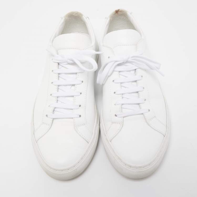 Pre Owned Common Projects White Leather Achilles Low Top Sneakers Size 37