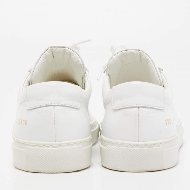 Pre Owned Common Projects White Leather Achilles Low Top Sneakers Size 37
