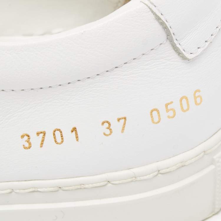 Pre Owned Common Projects White Leather Achilles Low Top Sneakers Size 37
