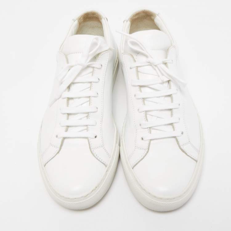 Pre Owned Common Projects White Leather Achilles Low Top Sneakers Size 37