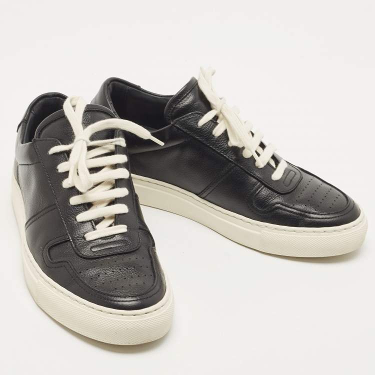 Pre Owned Common Projects Black Leather Bumby Low Top Sneakers Size 35