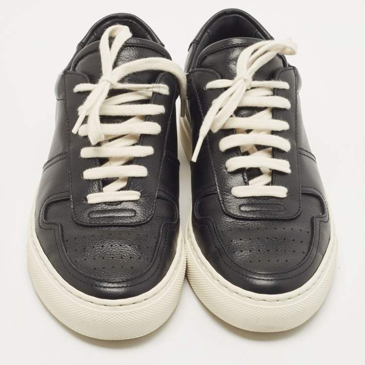 Pre Owned Common Projects Black Leather Bumby Low Top Sneakers Size 35