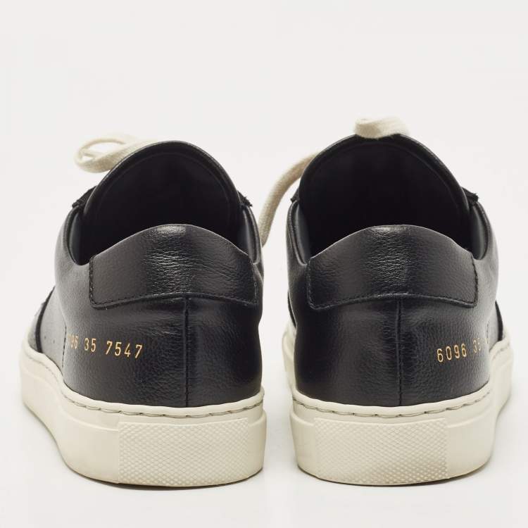 Pre Owned Common Projects Black Leather Bumby Low Top Sneakers Size 35