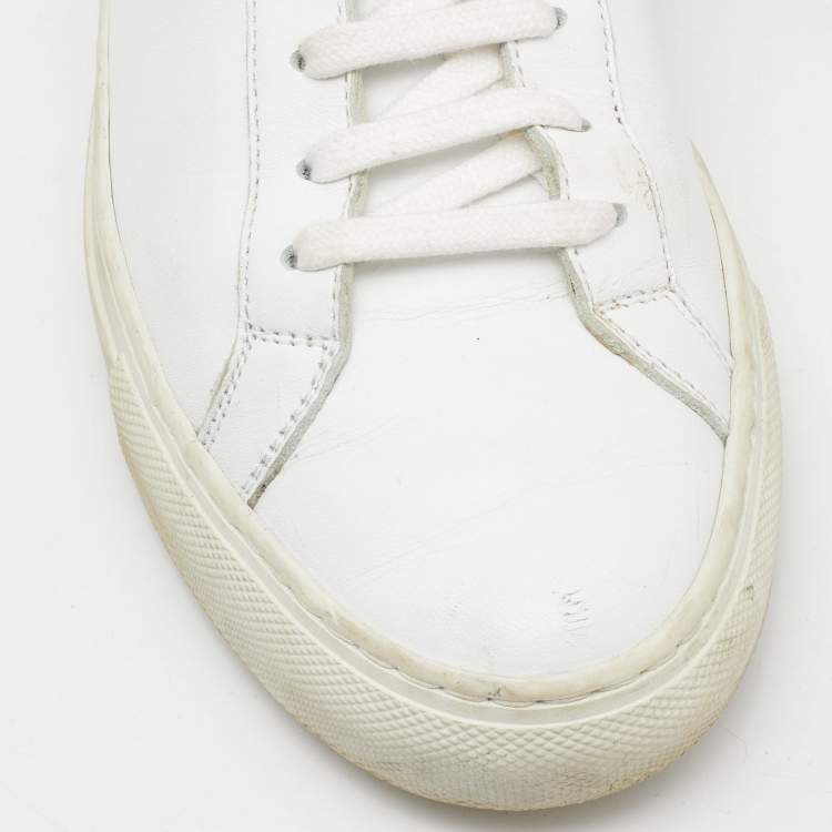 Pre Owned Common Projects White Leather Achilles Low Top Sneakers Size 37