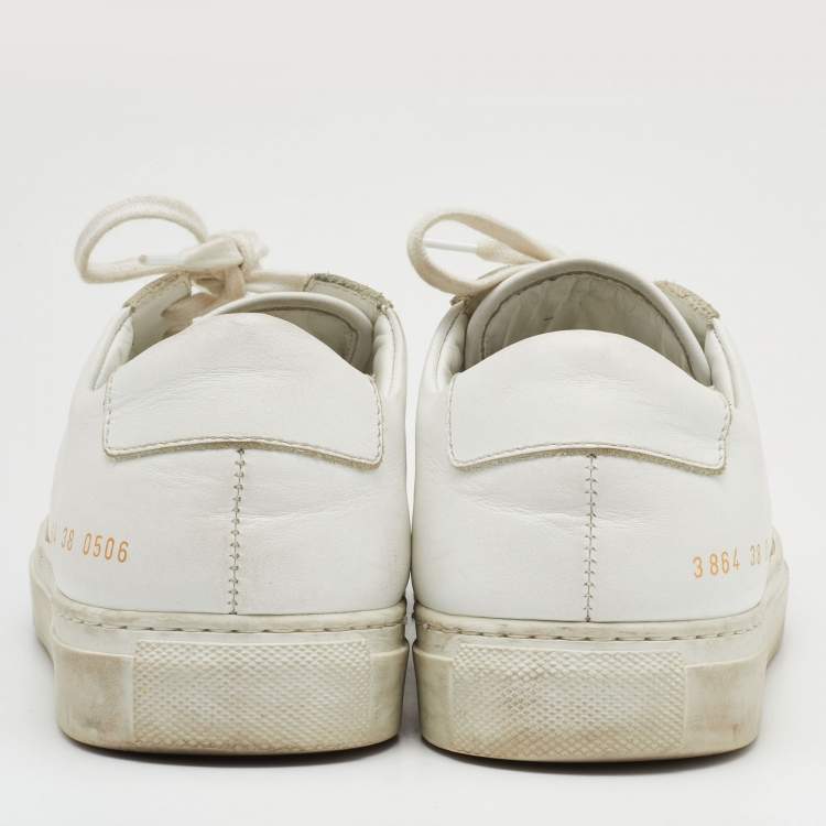 Pre Owned Common Projects White Leather Achilles Low Top Sneakers Size 38