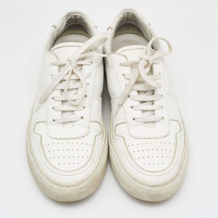 Pre Owned Common Projects White Leather Achilles Low Top Sneakers Size 38