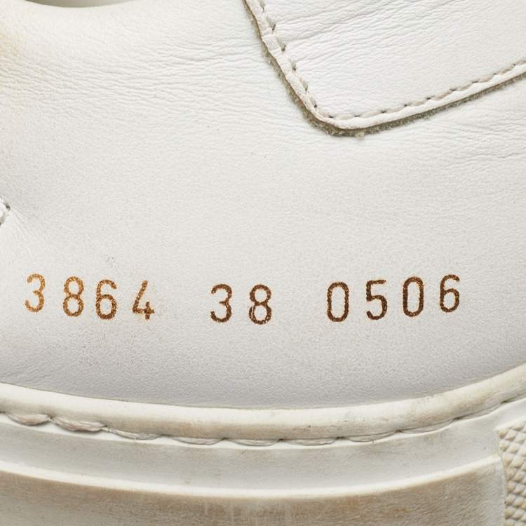Pre Owned Common Projects White Leather Achilles Low Top Sneakers Size 38