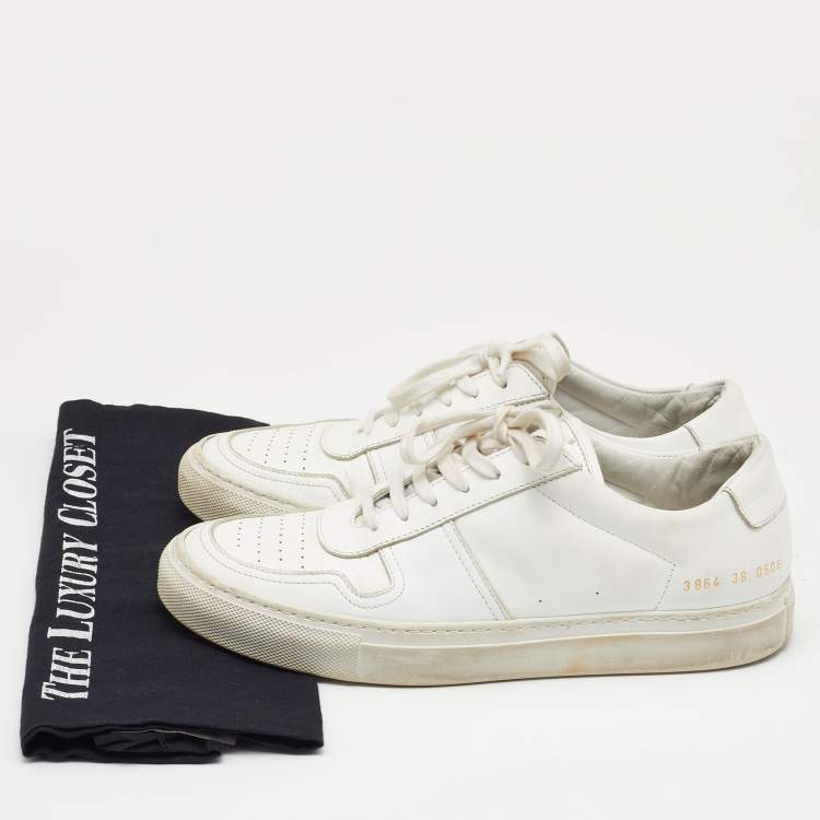 Pre Owned Common Projects White Leather Achilles Low Top Sneakers Size 38