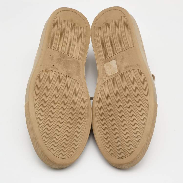 Pre Owned Common Projects Beige Suede Achilles Lace Up Sneakers Size 37