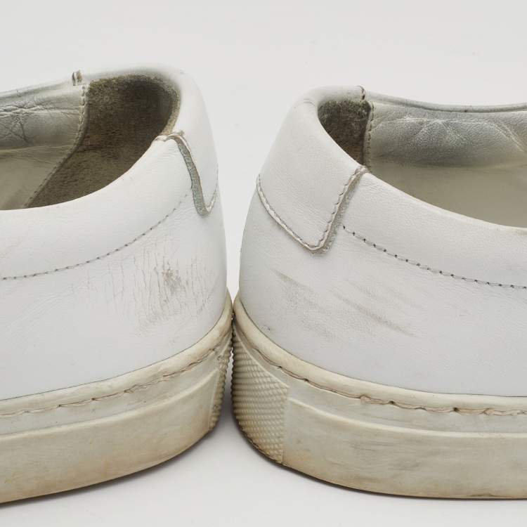 Pre Owned Common Projects White Leather Achilles Low Top Sneakers Size 37