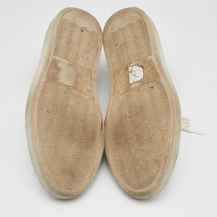 Pre Owned Common Projects White Leather Achilles Low Top Sneakers Size 37