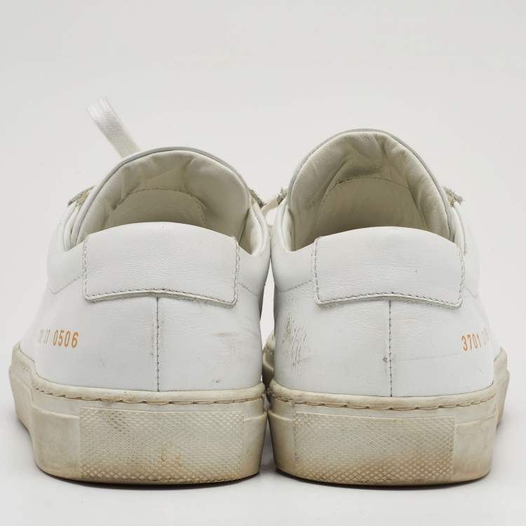 Pre Owned Common Projects White Leather Achilles Low Top Sneakers Size 37