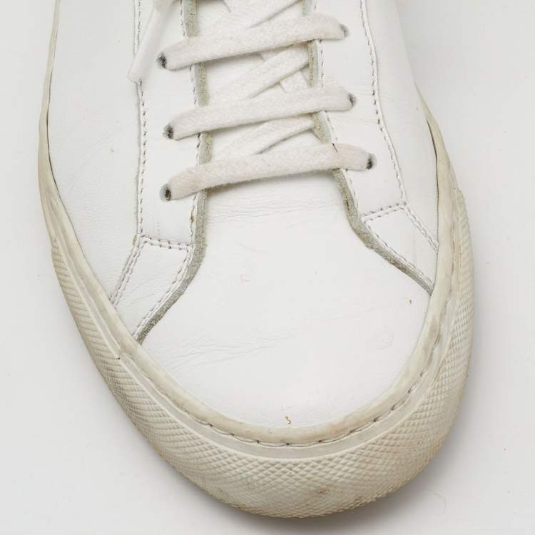 Pre Owned Common Projects White Leather Achilles Low Top Sneakers Size 37