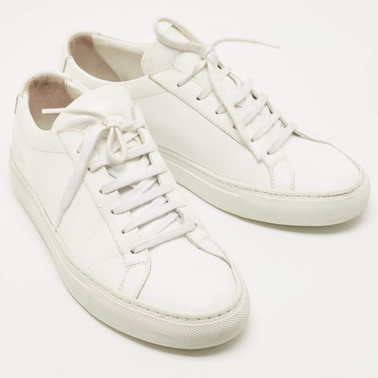 Pre Owned Common Projects White Leather Achilles Sneakers Size 37