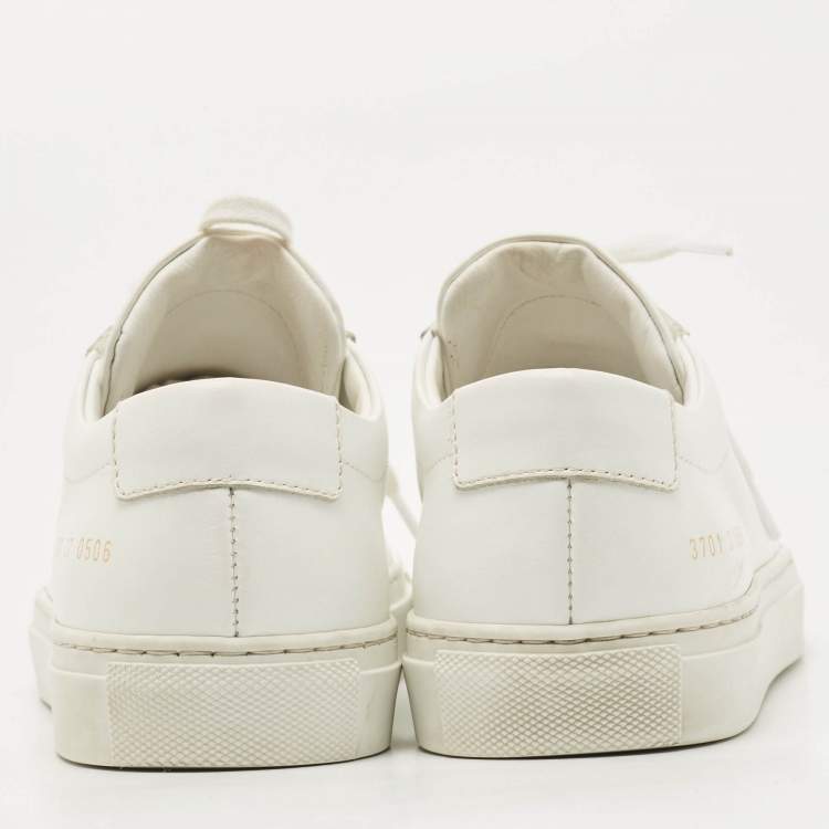 Pre Owned Common Projects White Leather Achilles Sneakers Size 37