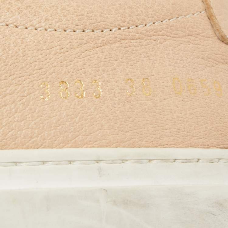 Pre Owned Common Projects Beige Leather Achilles Low Top Sneakers Size 38