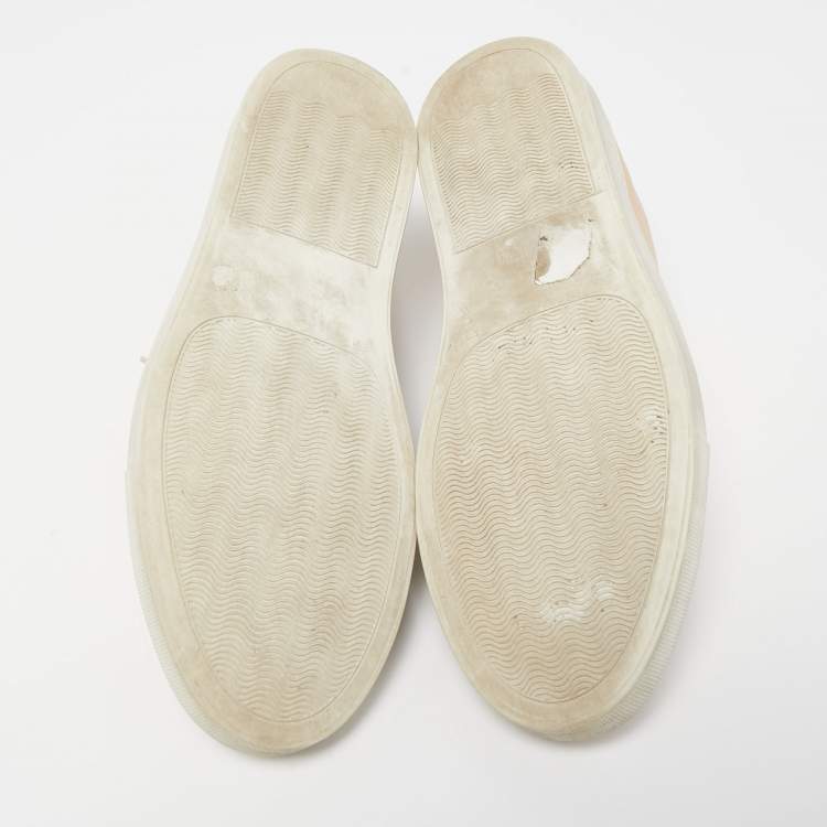 Pre Owned Common Projects Beige Leather Achilles Low Top Sneakers Size 38