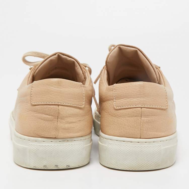 Pre Owned Common Projects Beige Leather Achilles Low Top Sneakers Size 38