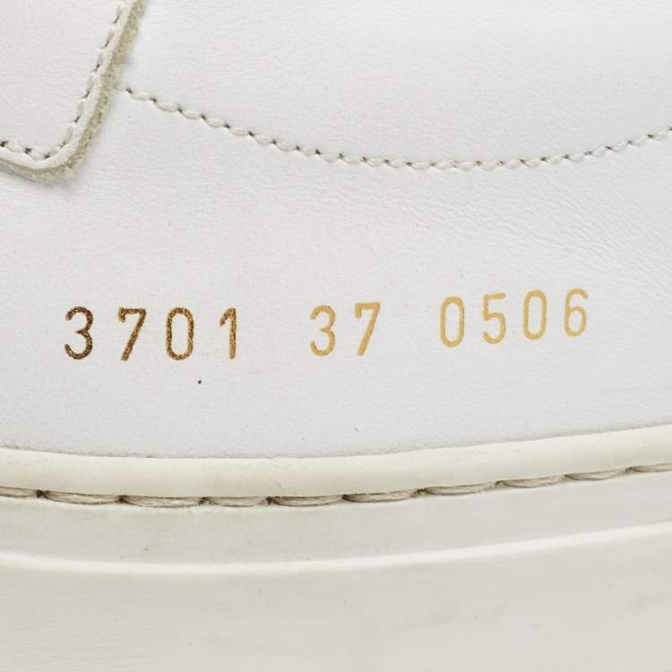 Pre Owned Common Projects White Leather Achilles Low Top Sneakers Size 37