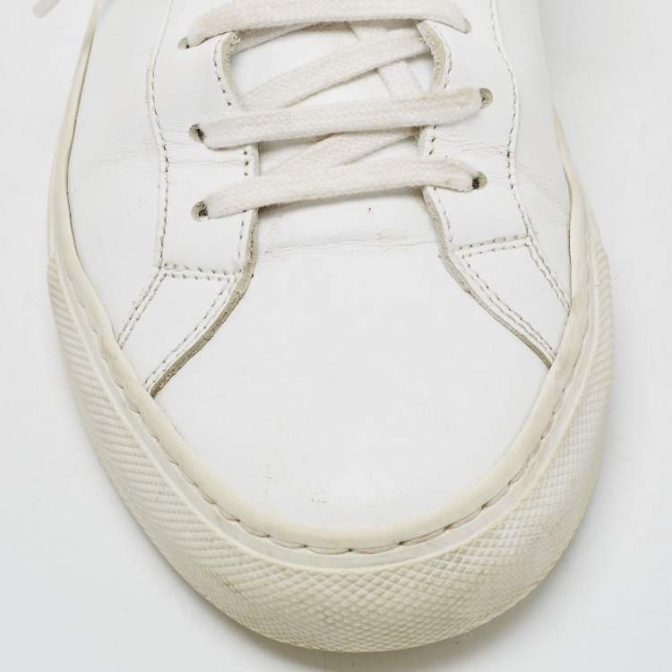 Pre Owned Common Projects White Leather Achilles Low Top Sneakers Size 37