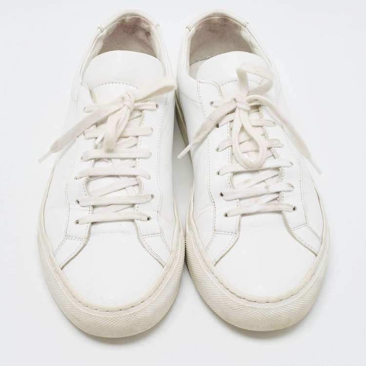 Pre Owned Common Projects White Leather Achilles Low Top Sneakers Size 37