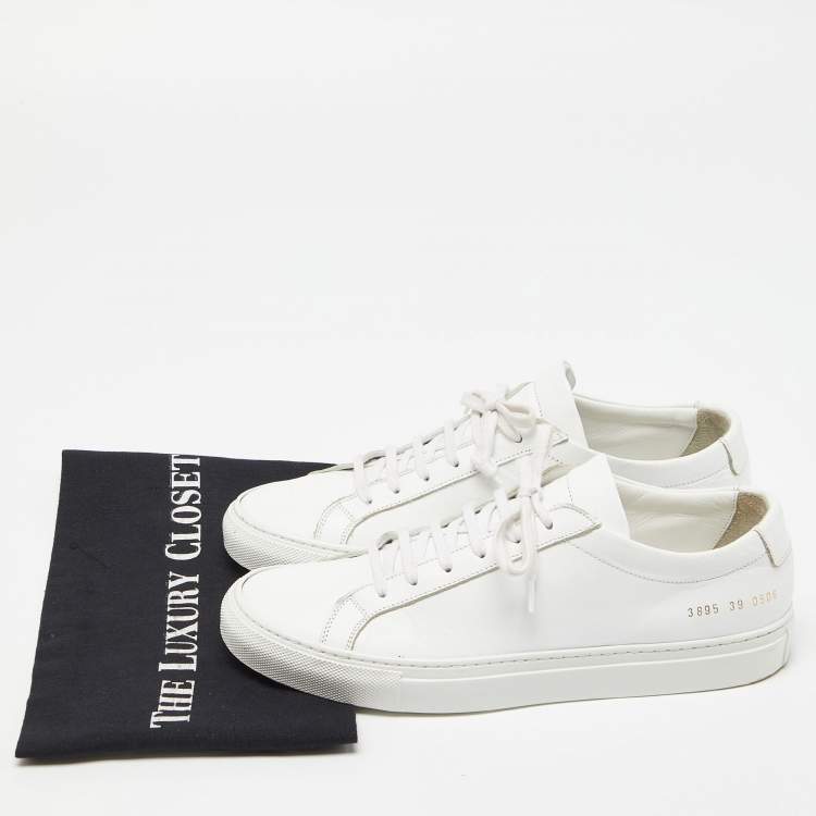 Pre Owned Common Projects White Leather Achilles Sneakers Size 39