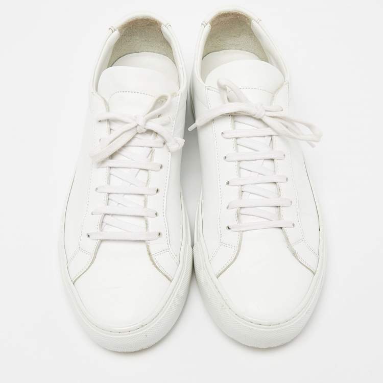 Pre Owned Common Projects White Leather Achilles Sneakers Size 39