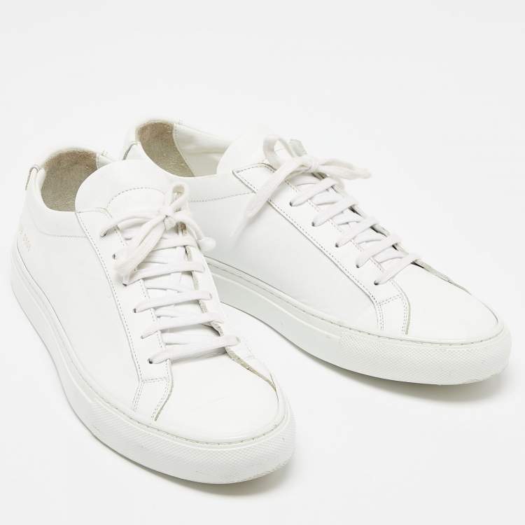 Pre Owned Common Projects White Leather Achilles Sneakers Size 39