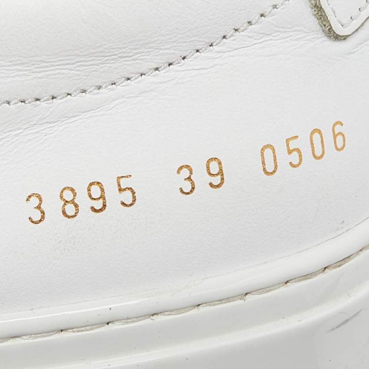 Pre Owned Common Projects White Leather Achilles Sneakers Size 39