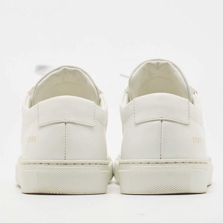 Pre Owned Common Projects White Leather Achilles Low Top Sneakers Size 37