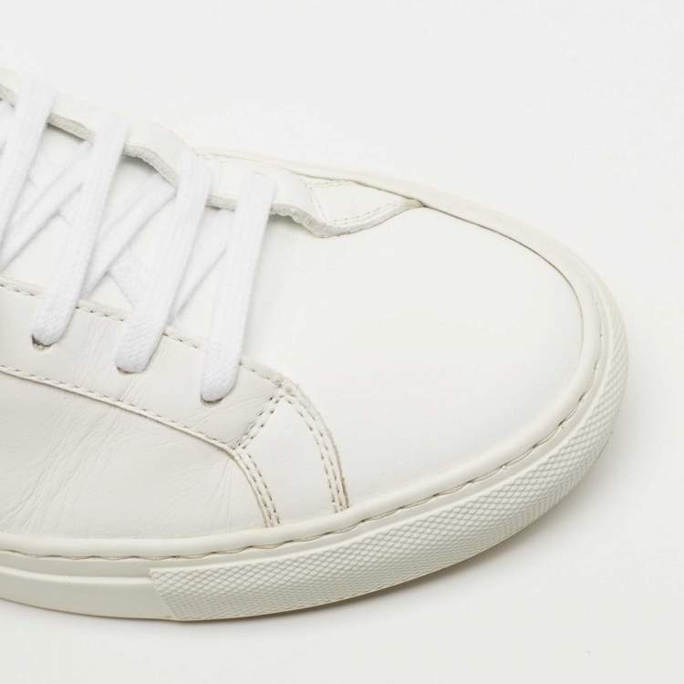 Pre Owned Common Projects White Leather Achilles Low Top Sneakers Size 37