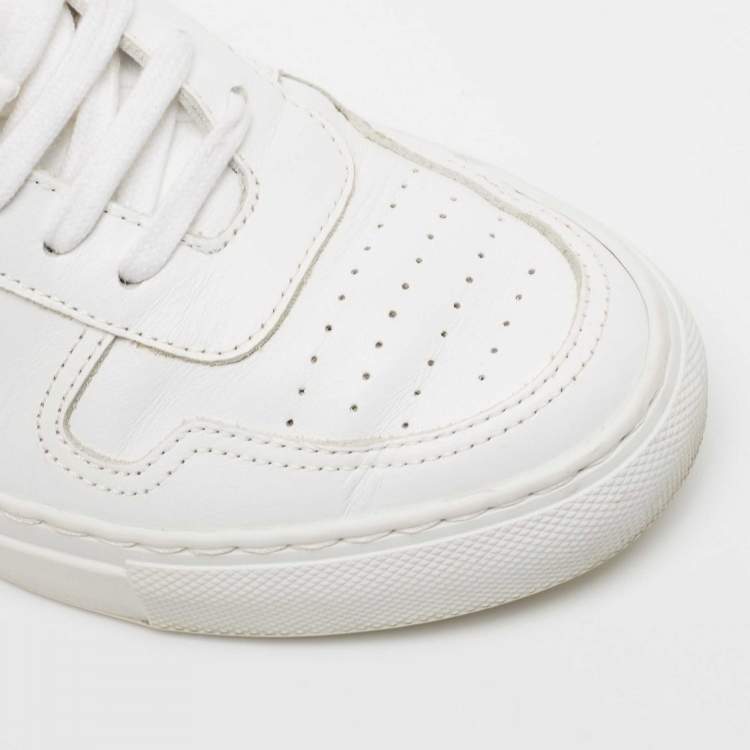 Pre Owned Common Projects White Leather BBall Sneakers Size 35