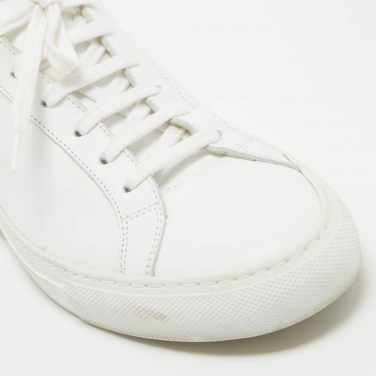 Pre Owned Common Projects White Leather Achilles Sneakers Size 38