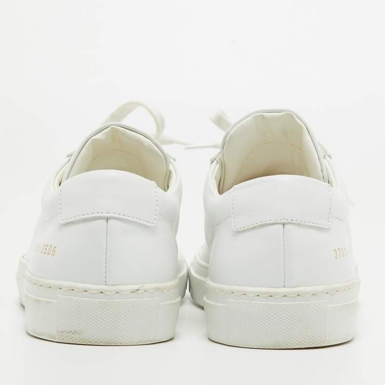 Pre Owned Common Projects White Leather Achilles Sneakers Size 38