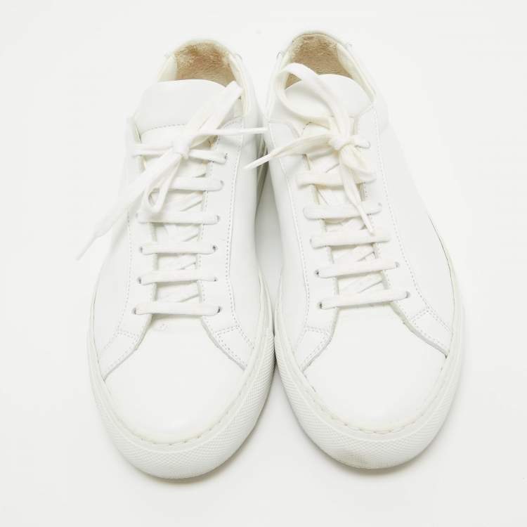 Pre Owned Common Projects White Leather Achilles Sneakers Size 38