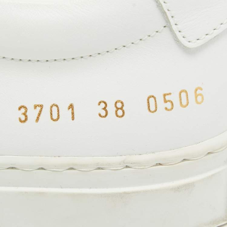Pre Owned Common Projects White Leather Achilles Sneakers Size 38