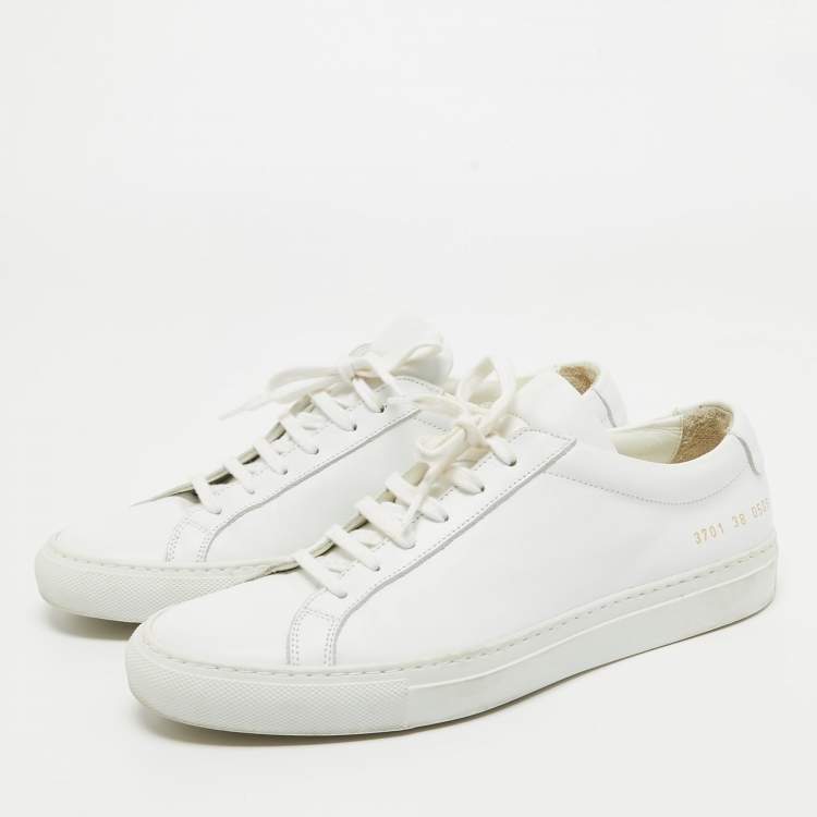 Pre Owned Common Projects White Leather Achilles Sneakers Size 38