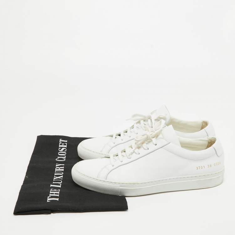 Pre Owned Common Projects White Leather Achilles Sneakers Size 38