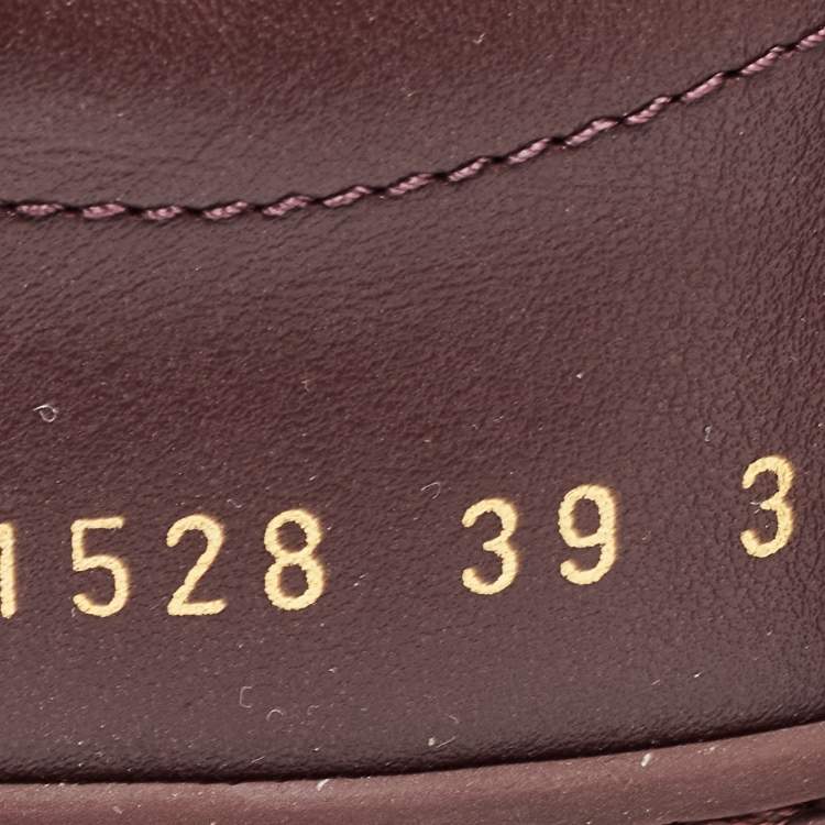 Pre Owned Common Projects Burgundy Leather Achilles Sneakers Size 39