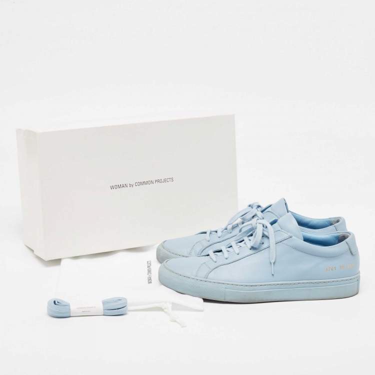 Pre Owned Common Projects Blue Leather Low Top Sneakers Size 39