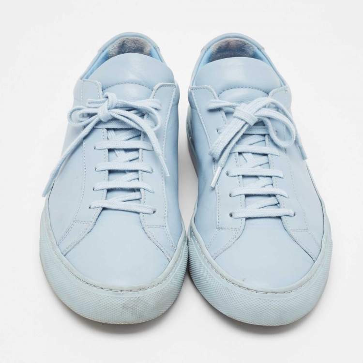 Pre Owned Common Projects Blue Leather Low Top Sneakers Size 39