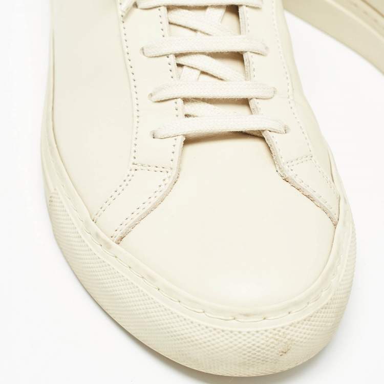 Pre Owned Common Projects Cream Leather Achilles Sneakers Size 39