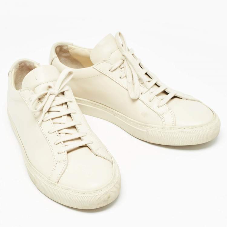 Pre Owned Common Projects Cream Leather Achilles Sneakers Size 39